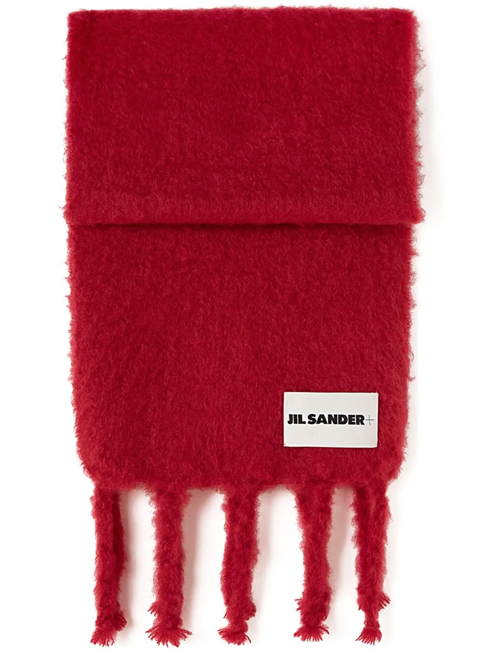 

Шарф крупной вязки с нашивкой-логотипом JIL SANDER, красный