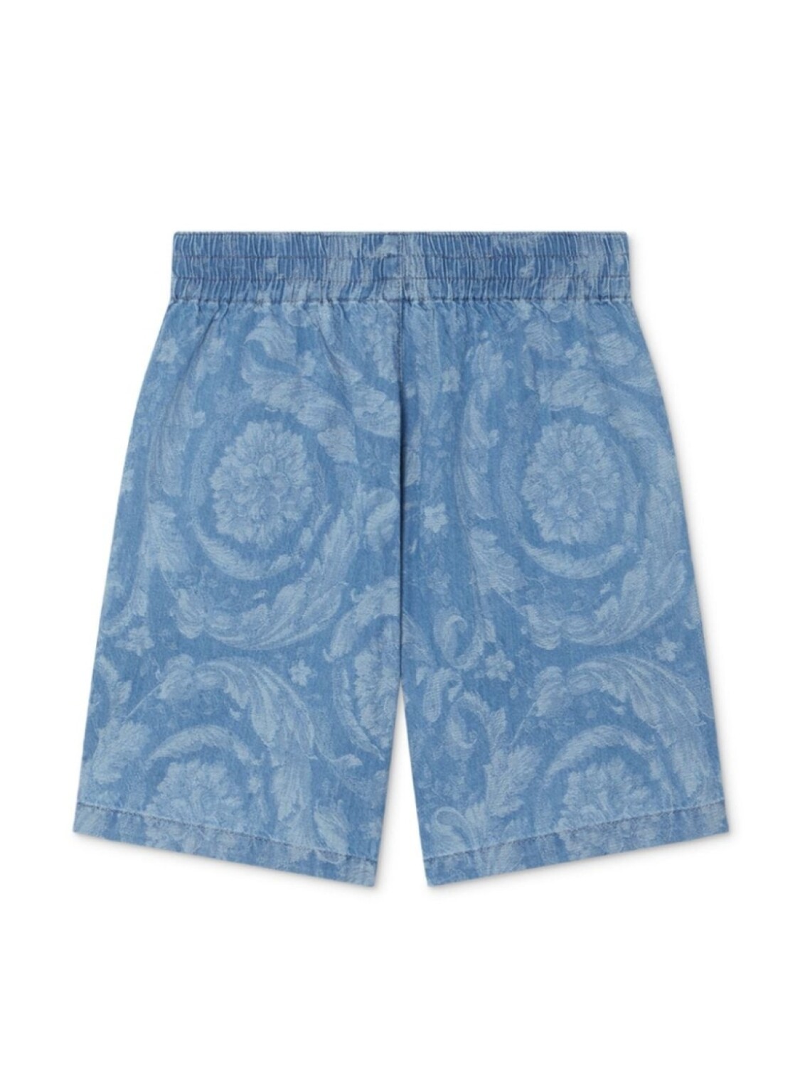 

Versace Kids джинсовые шорты с принтом Barocco, синий