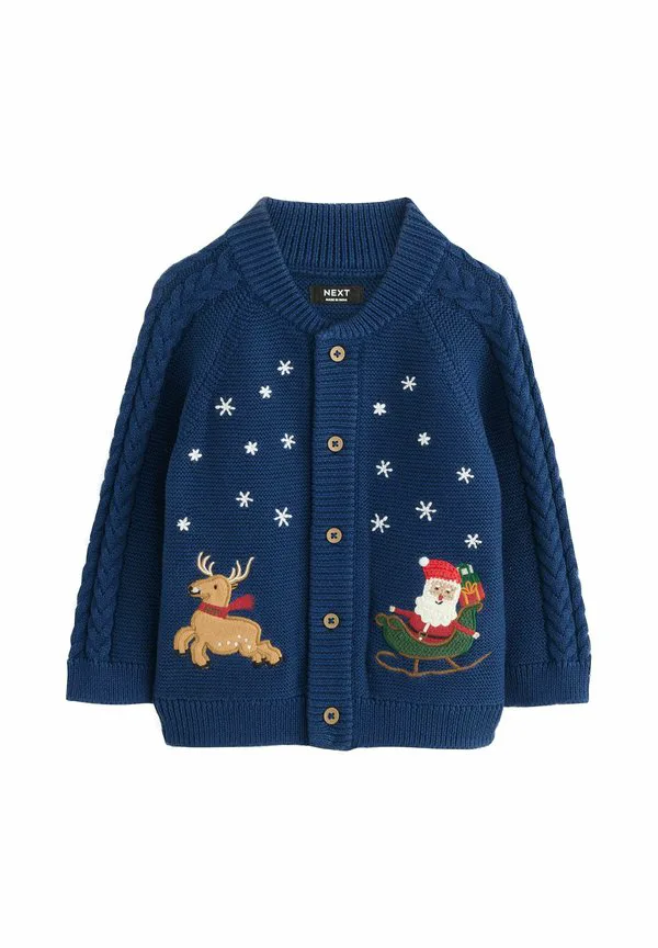 Рождественский кардиган стандартного кроя Next, Navy Blue — фото 3