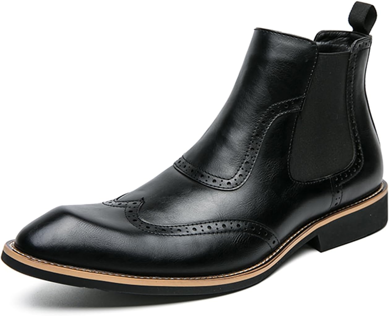 

Мужские ретро-ботинки Abborora Chelsea, классические туфли, удобные слипоны, чукка, мотоциклетные ботильоны для ходьбы, черный