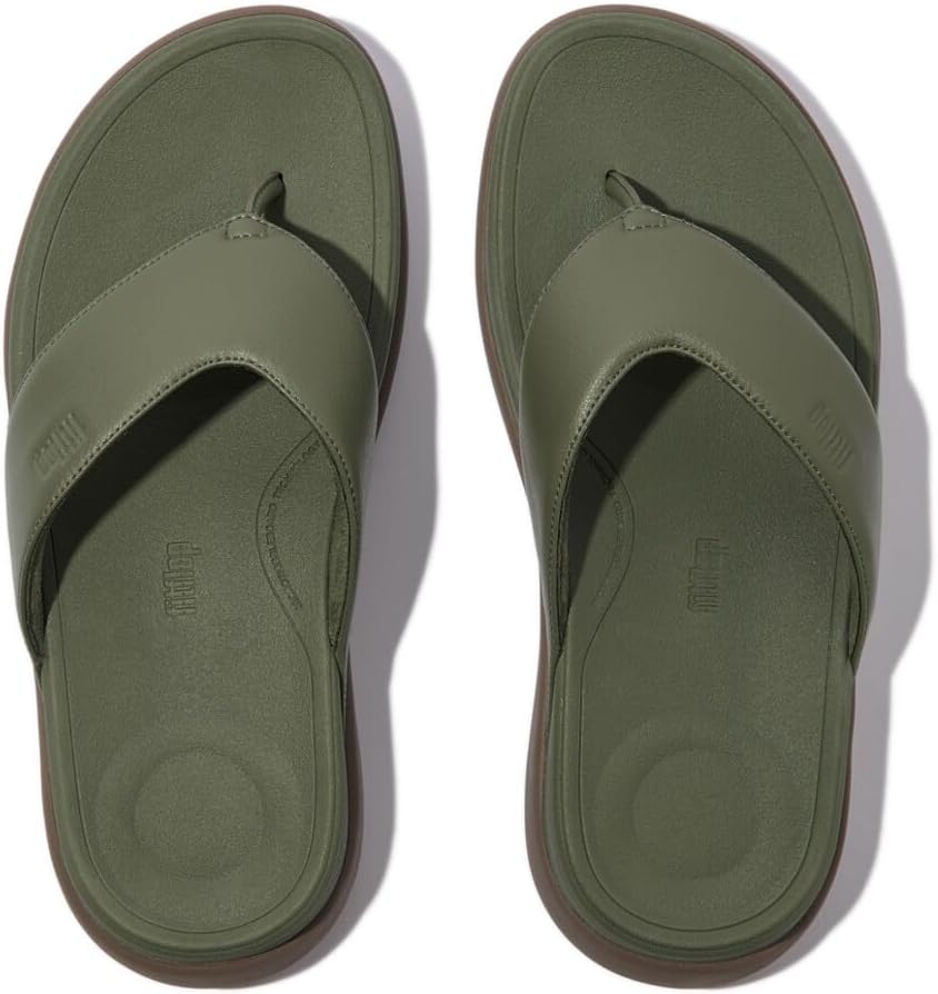 Мужские сандалии FitFlop F-Mode Go All Black с перепонкой между пальцами (IX1-090), Safari Green — фото 2