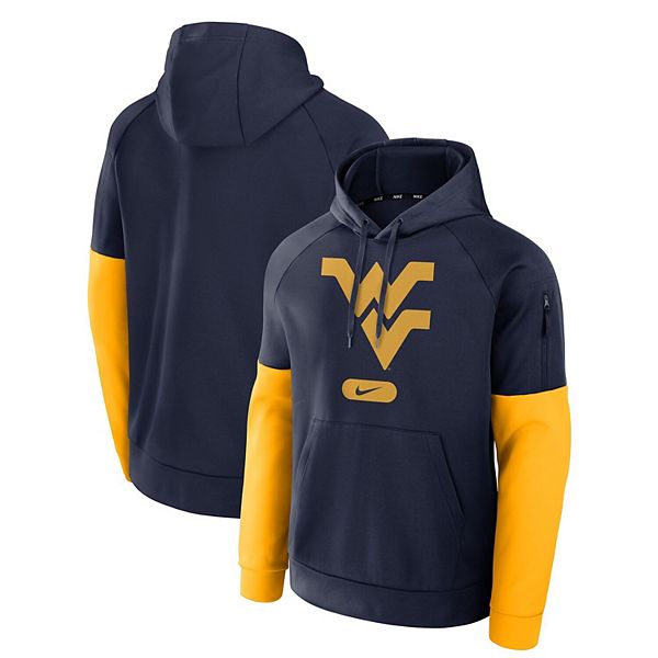 Мужской синий худи West Virginia Mountaineers для фитнеса Nike — фото 2