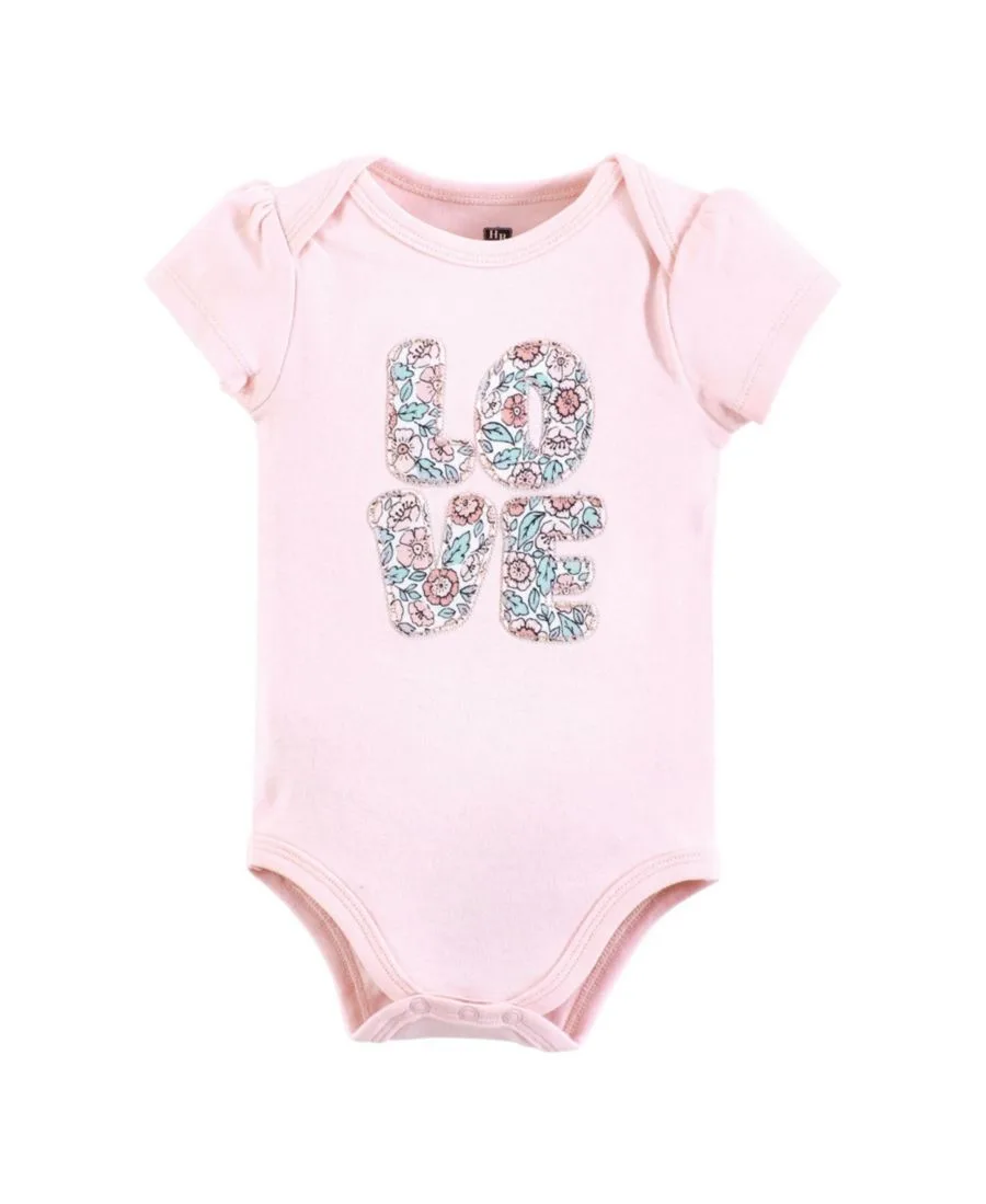 Комплект из 3 мягких хлопковых боди на каждый день Hudson Baby, Love Floral — фото 3