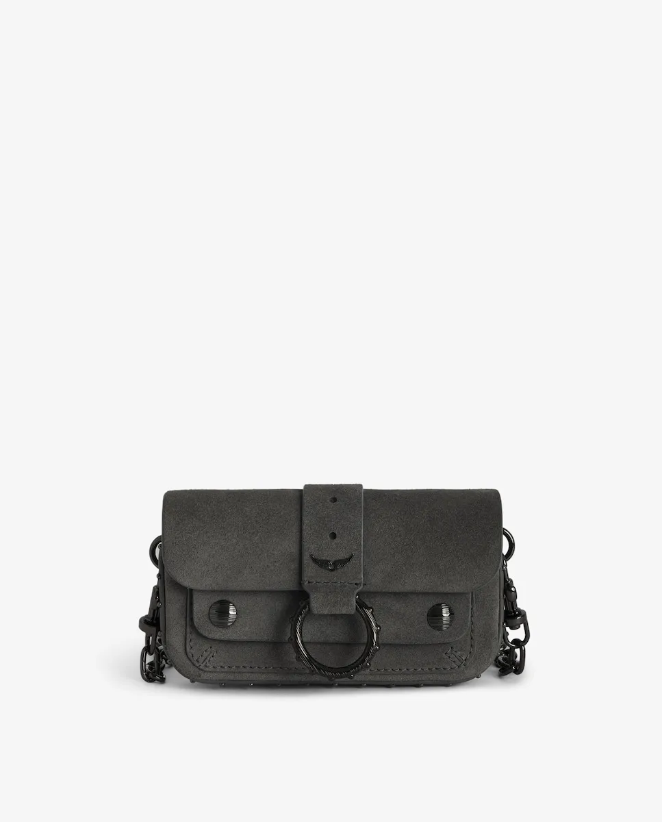 

Многопозиционная сумка Kate Wallet из серой замши Zadig & Voltaire, серый