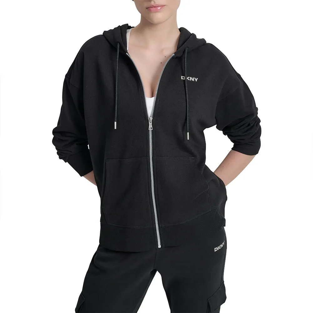 

Толстовка DKNY Mini Stud Logo full zip, черный