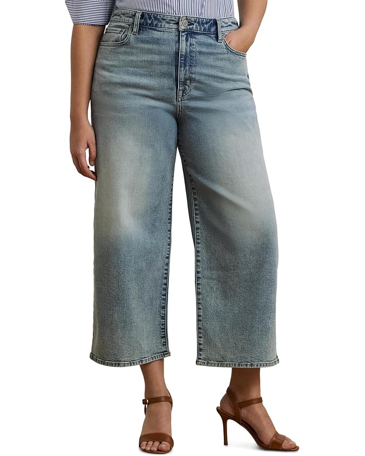

Джинсы Lauren Ralph Lauren Plus Size High-Rise Wide-Leg Cropped Jeans, цвет Alicia Wash