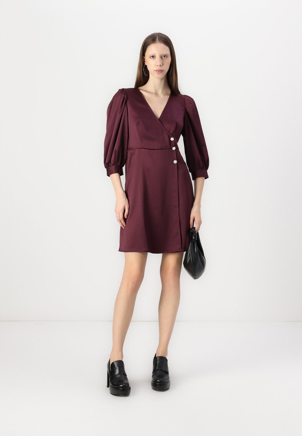 

Повседневное платье VMSELMA 3/4 SHORT DRESS Vero Moda, бордовый