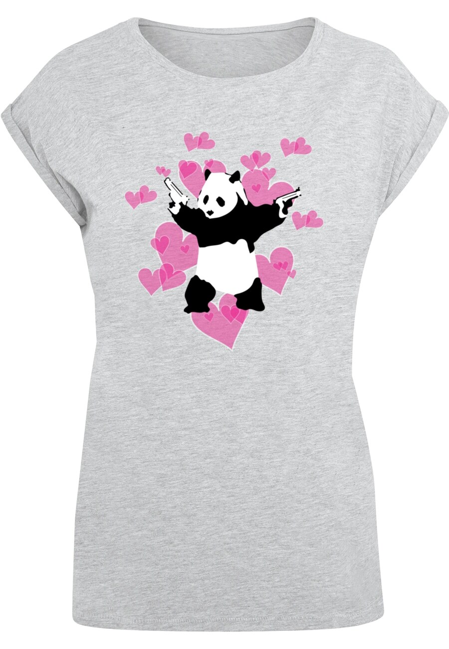 

Рубашка Merchcode Brandalised - Panda Guns With Hearts, пятнистый серый