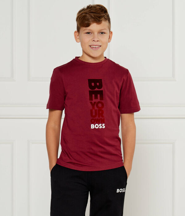 

Футболка Boss Kidswear Regular Fit, бургундия