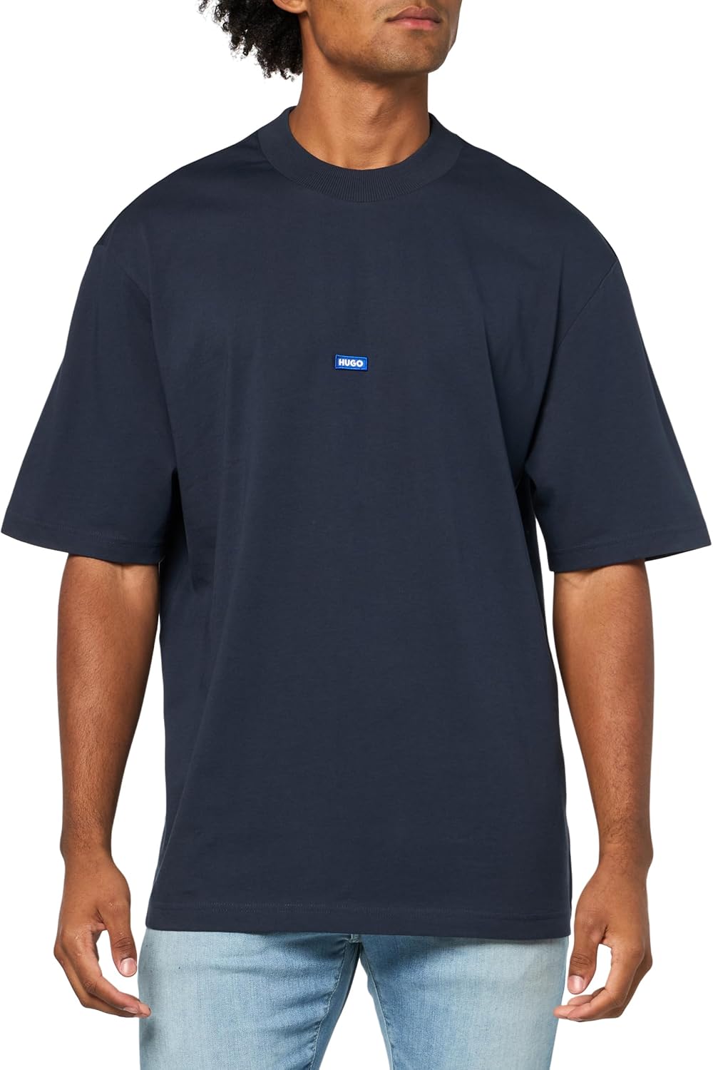 

Мужская хлопковая футболка HUGO с маленьким логотипом, Navy Shadow, Синий, Мужская хлопковая футболка HUGO с маленьким логотипом, Navy Shadow