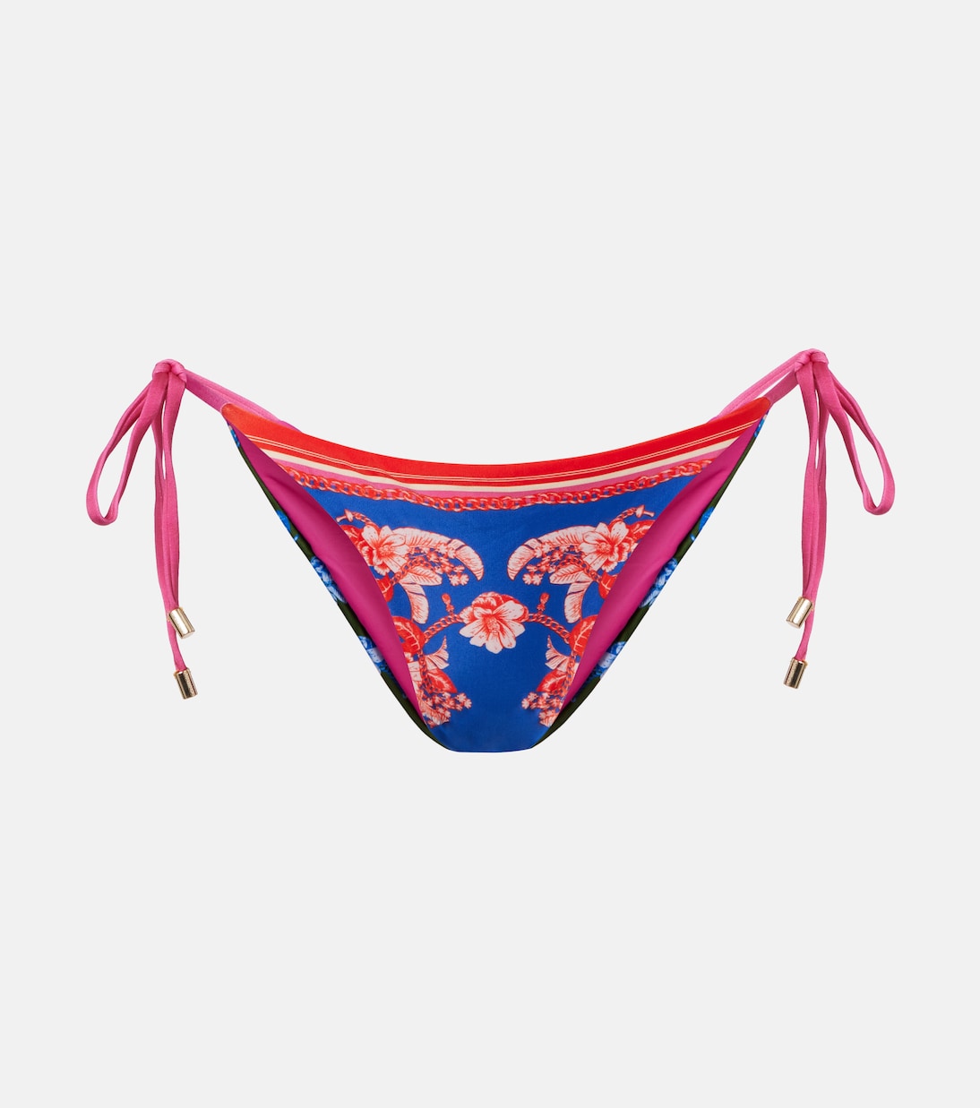 

Бикини-трусы с цветочным принтом и контрастными вставками Farm Rio, Florale Elegance Mixed Scarves