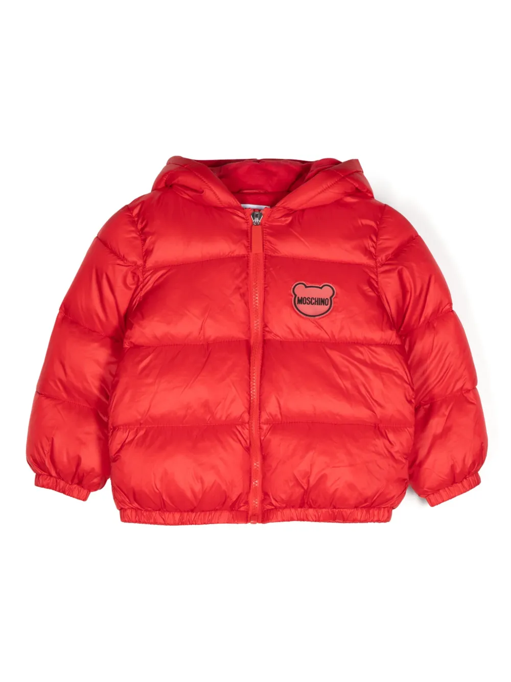 

Пуховик с нашивкой-логотипом Moschino Kids, красный