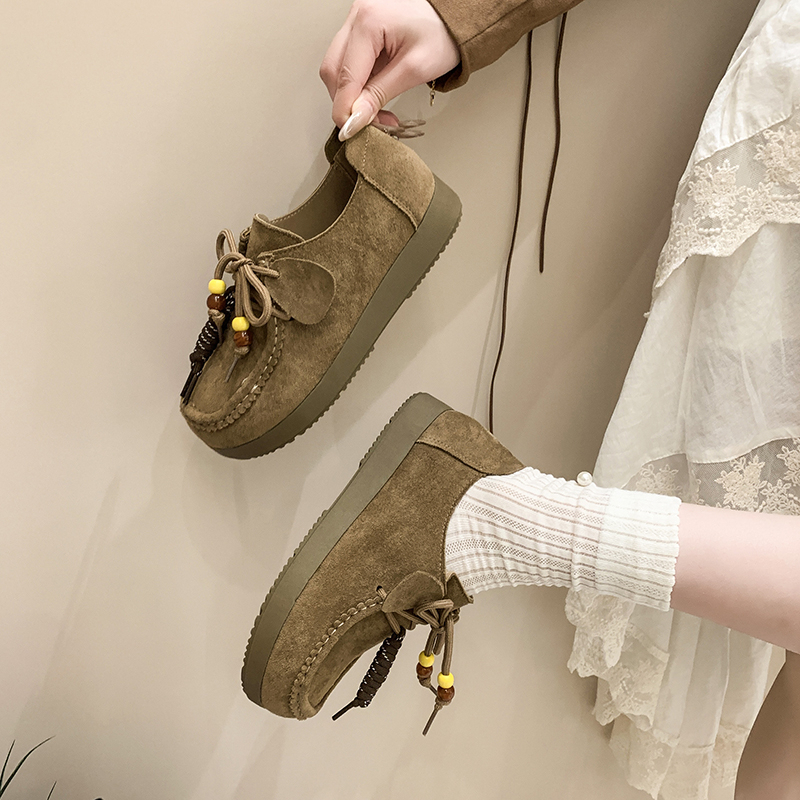 WUJI Полностью закрытые ботинки в стиле Birkenstock повседневные шнурованные гоммино лоферы с низким подъемом без подкладки - хаки, цвет Khaki — фото 3