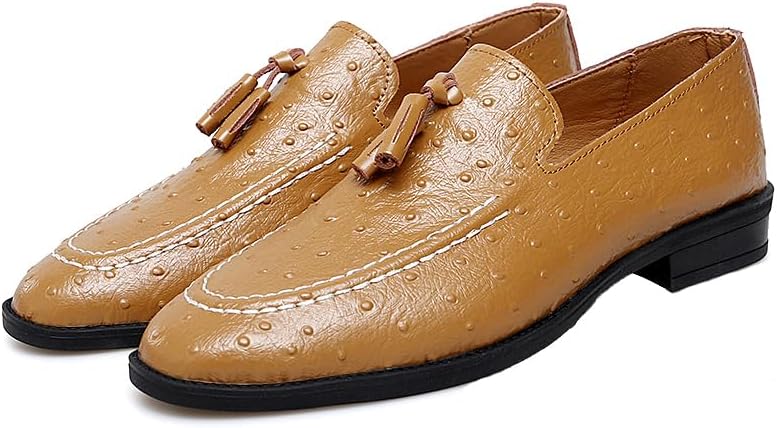 

Мужские кожаные лоферы Santimon, классические лоферы с кисточками без шнурков для мужчин, повседневная деловая обувь мокасины, Tan