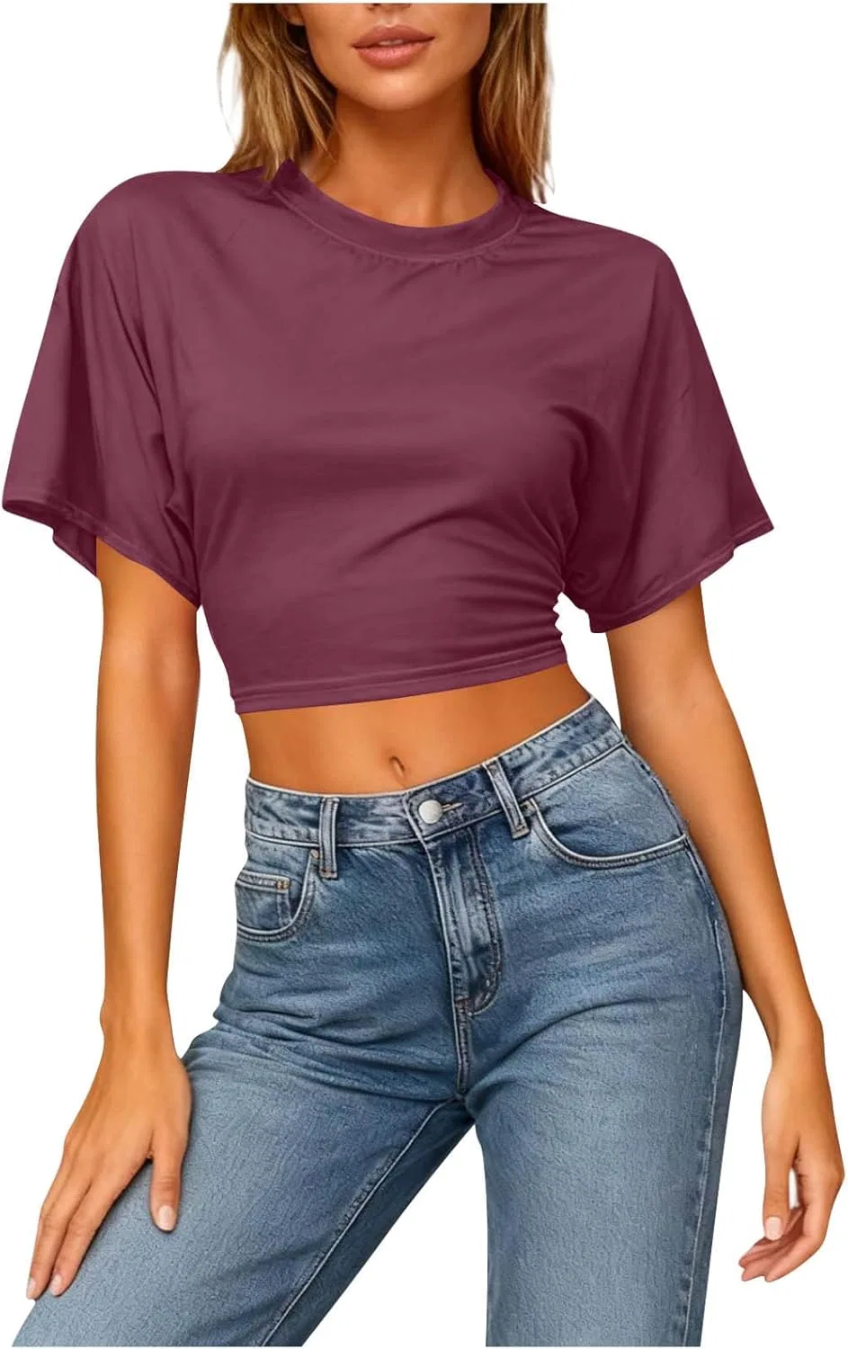 Футболка женская свободная Oversize, A01_wine
