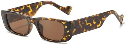 

Винтажные квадратные солнцезащитные очки для женщин, ретро-очки маленького прямоугольного размера, женские сексуальные оранжевые очки для мужчин MTZJH, Leopard-brown