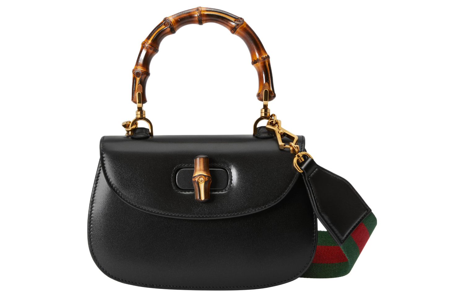 

GUCCI Бамбук 1947 Кожаная сумка через плечо кроссбоди маленький размер женская черная