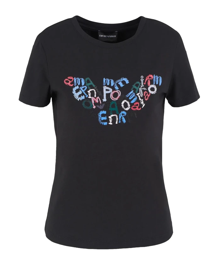 

Футболка и поло с узорами Emporio Armani, черный