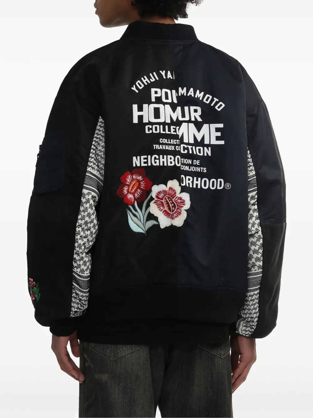Бомбер с контрастными рукавами Yohji Yamamoto, черный — фото 4