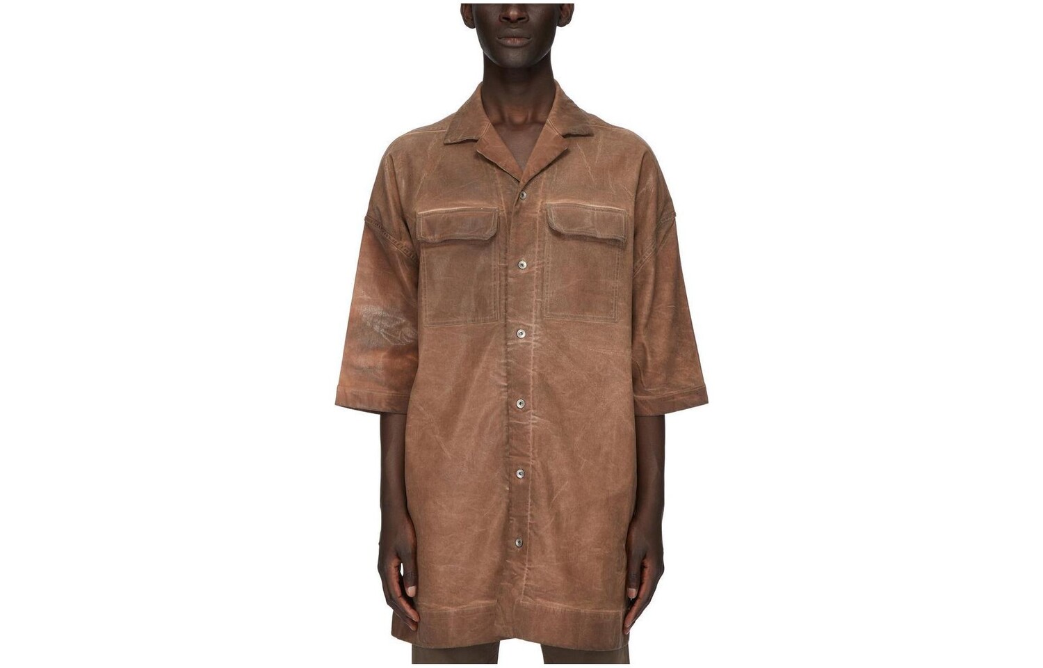 

Рубашка мужская коричневая Rick Owens Drkshdw, коричневый