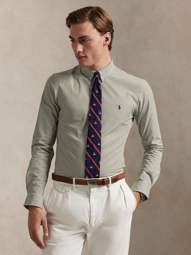 

Хлопковая поло рубашка с полосками Slim Fit Ralph Lauren, Golden Trail/White