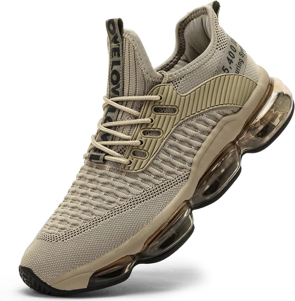 

Мужские кроссовки для бега с воздушной подушкой, теннисные, для ходьбы, повседневные, спортивные, для тренажерного зала и джоггинга Kapsen, бежевый