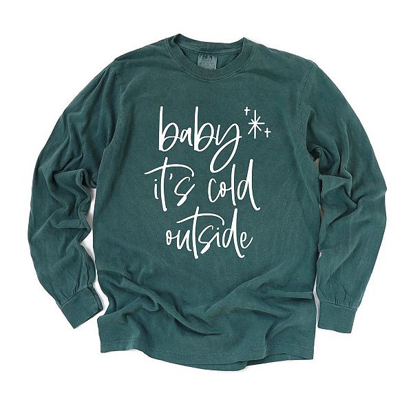 

Футболка Baby it's cold outside с длинным рукавом, garment dyed Simply Sage Market, Зеленый, Футболка Baby it's cold outside с длинным рукавом, garment dyed Simply Sage Market