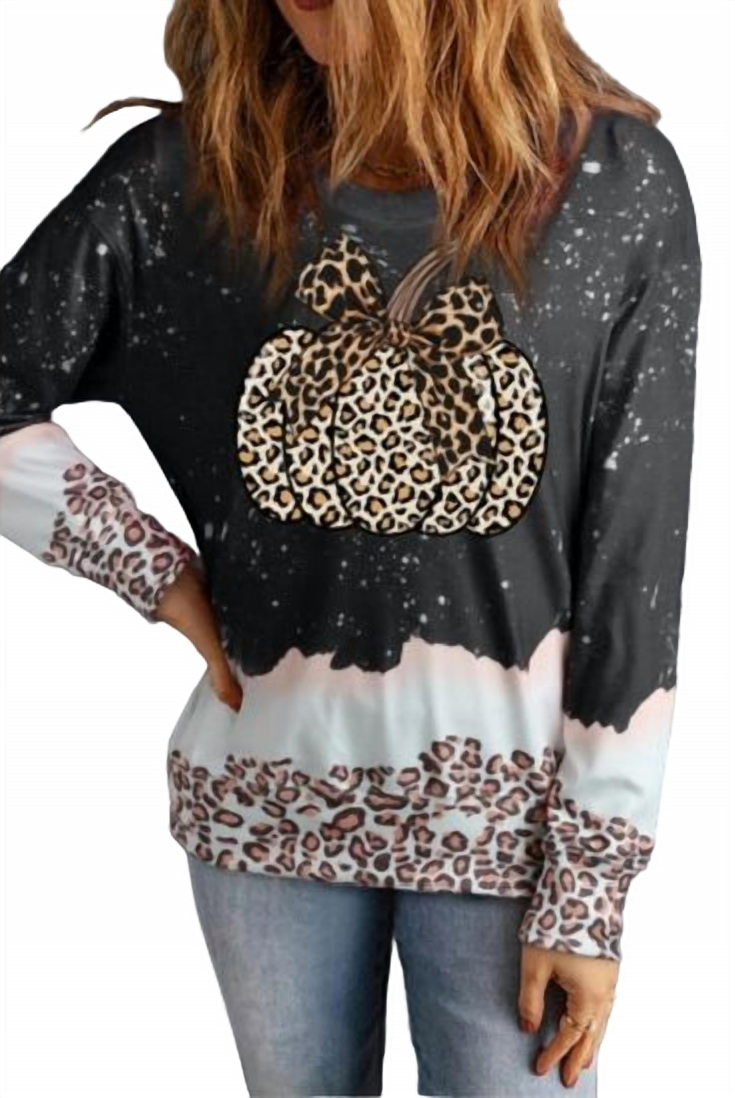 

Свитшот Bow Pumpkin Leopard Bleached In Charcoal Lovesoft