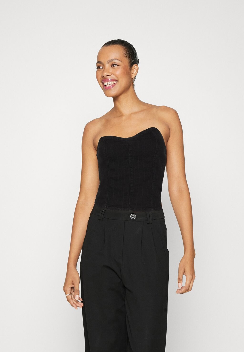 

Топ Vero Moda VMBRITT STRIP, цвет black denim