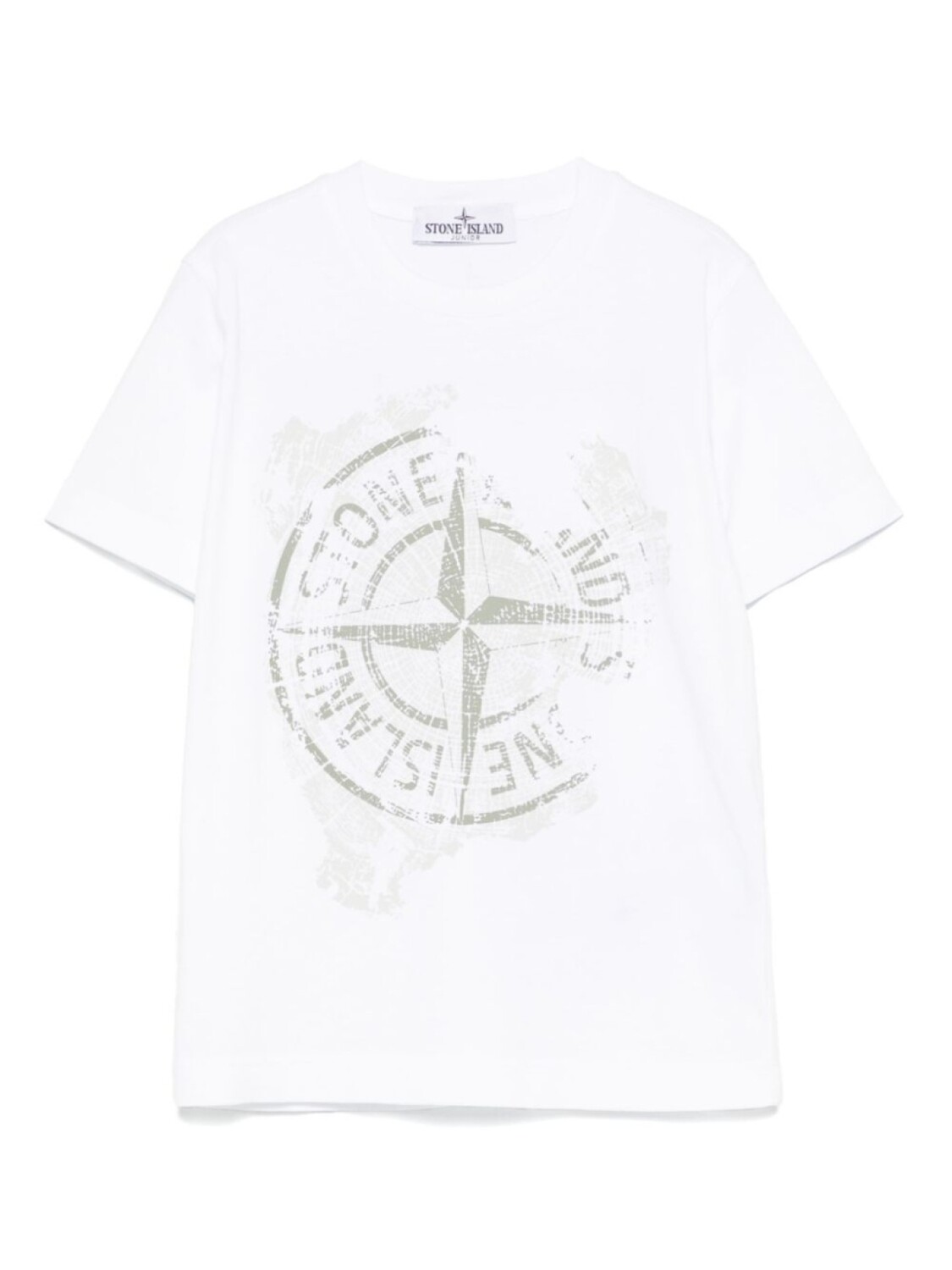 

Футболка Stone Island Junior с принтом в виде компаса, белый