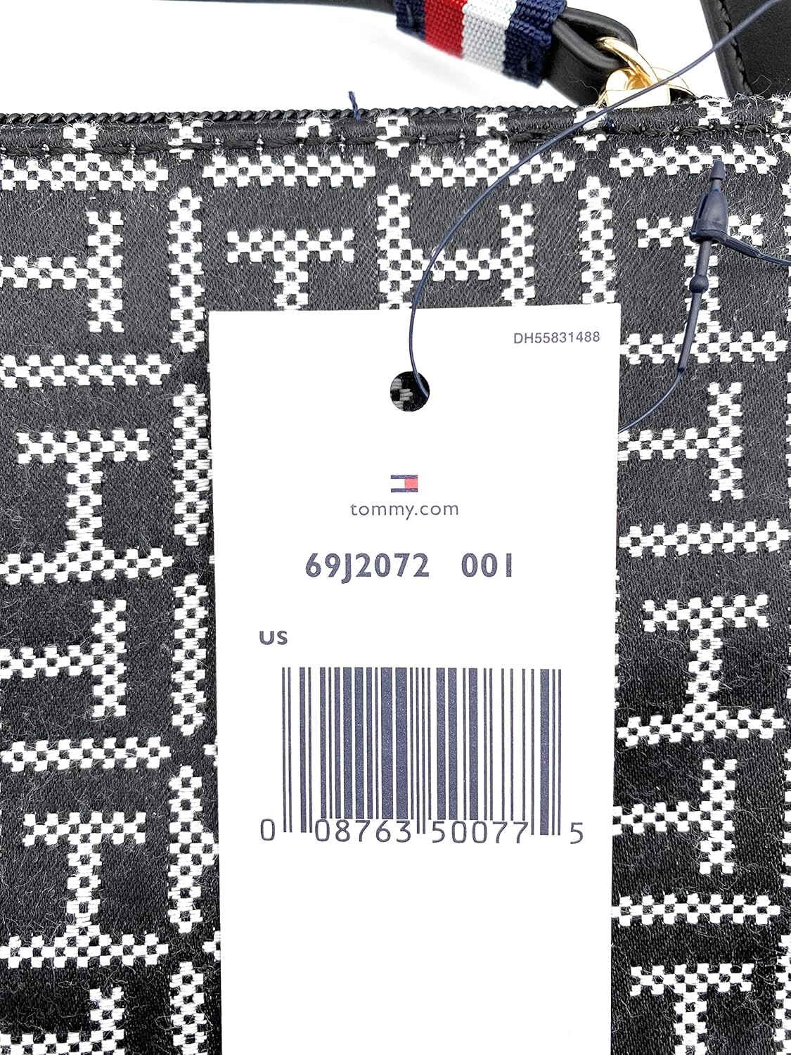 

Сумка Tommy Hilfiger - черная/белая - через плечо - кроссовер - сумка через плечо - 25 x 25 x 3 см с логотипом - женская сумка 0775, черно-белая