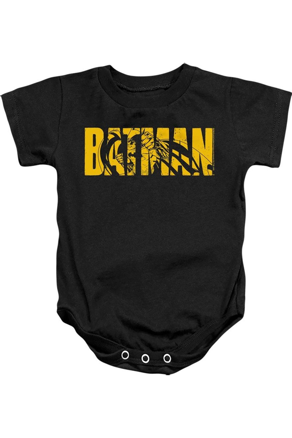 

Gildan Детский комбинезончик черного цвета с надписью "Бэтмен"