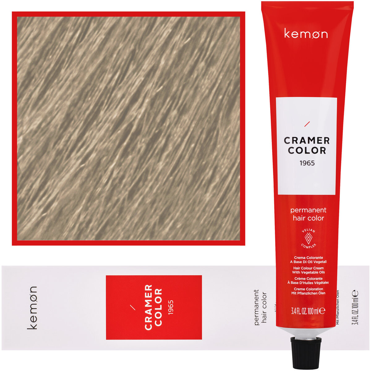

Kemon, Cramer Color, Кремовая краска для волос с растительными маслами 9.78 Very Light Purple Pearl Blond, 100 мл