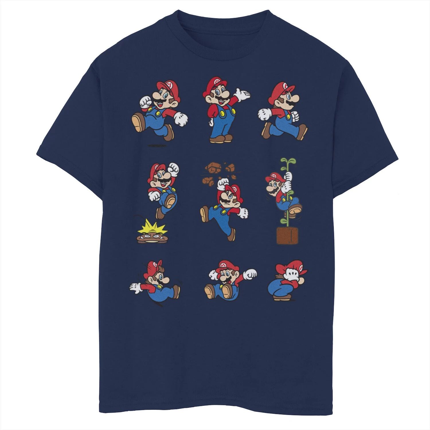 

Футболка с рисунком Super Mario All The Moves для мальчиков 8–20 лет Licensed Character, синий