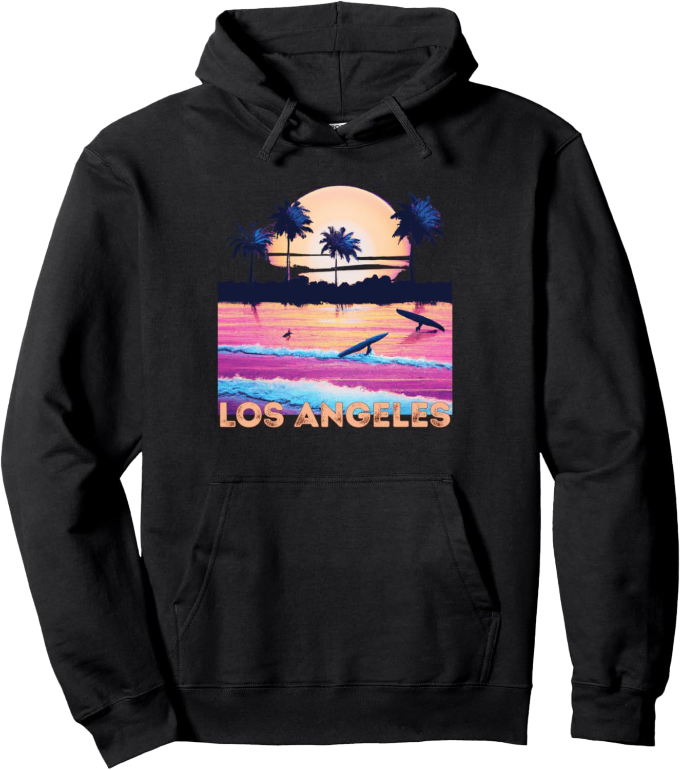 

Ретро-сувенирная толстовка для серфинга из Лос-Анджелеса, Калифорния Los Angeles Retro Beach Accessories, черный