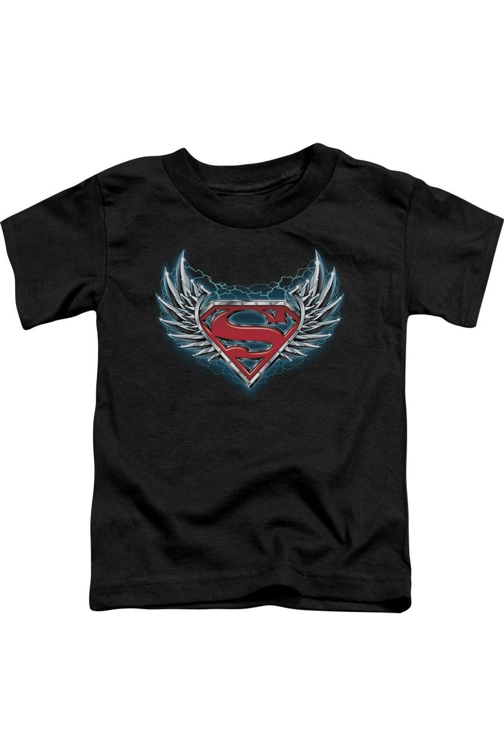 

Футболка с коротким рукавом для малышей с логотипом Superman и стальными крыльями Gildan, черный