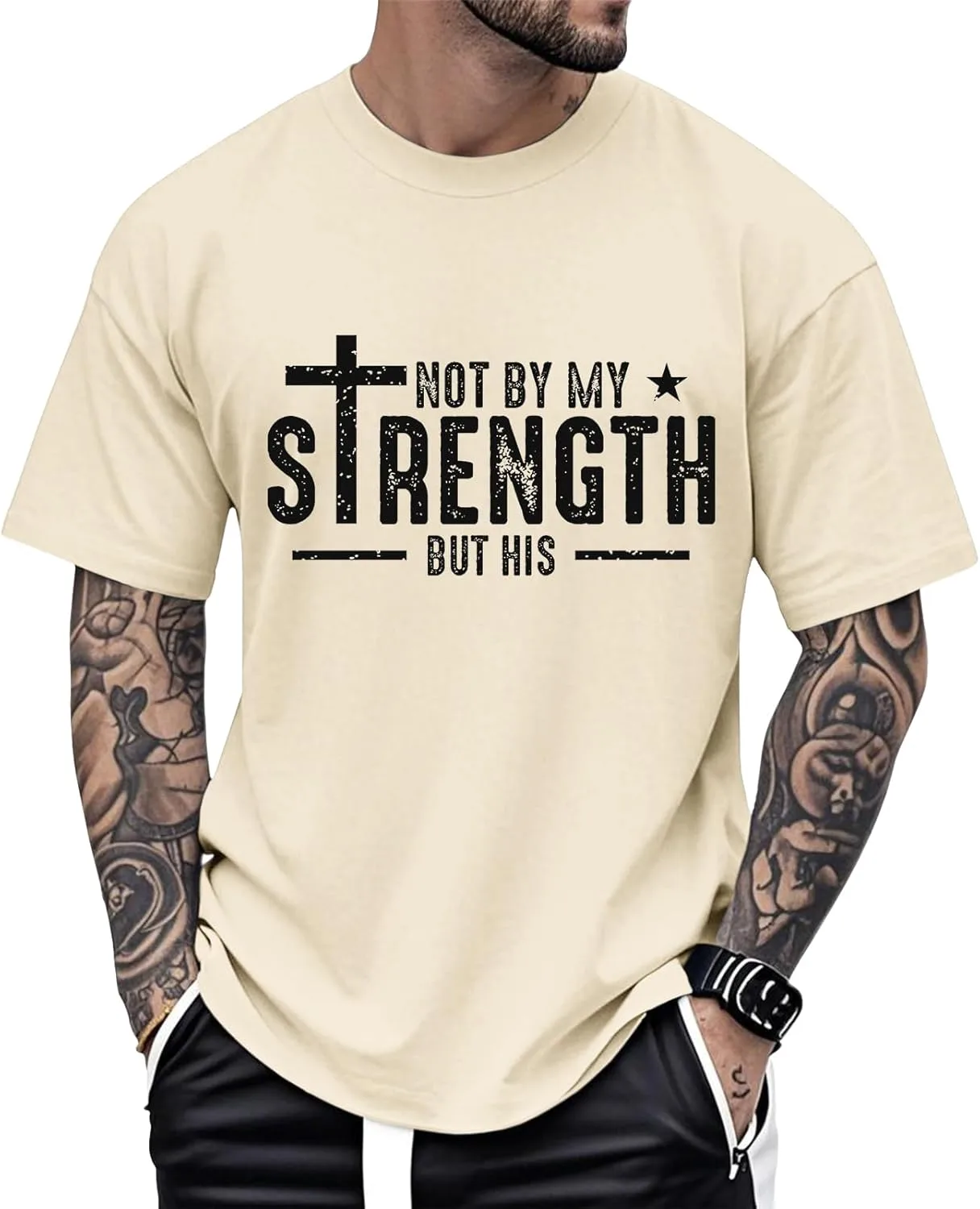 

Футболка Christian для мужчин с принтом креста и надписью, хлопковая, оверсайз