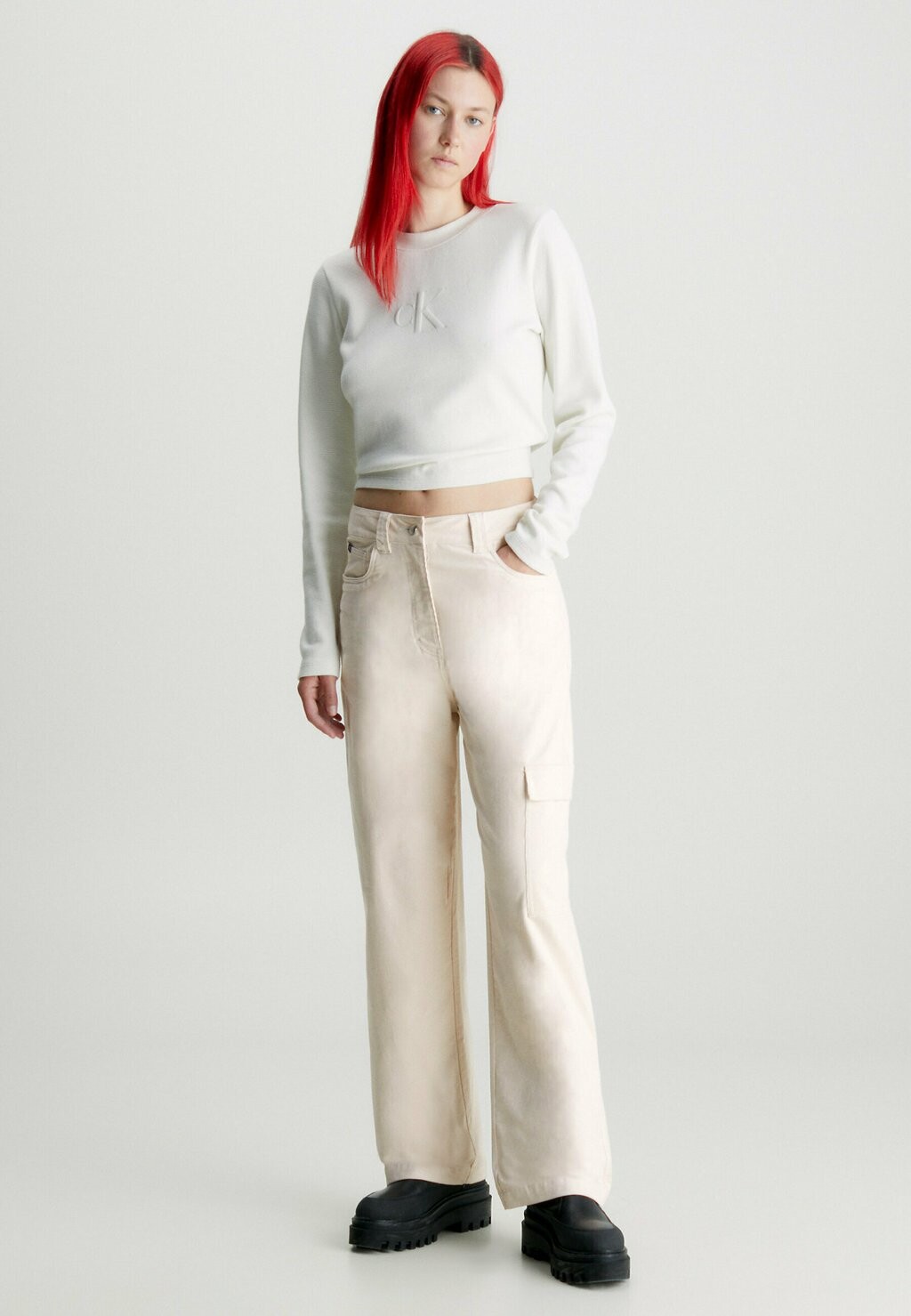 

Брюки карго HIGH RISE Calvin Klein Jeans, бежевый