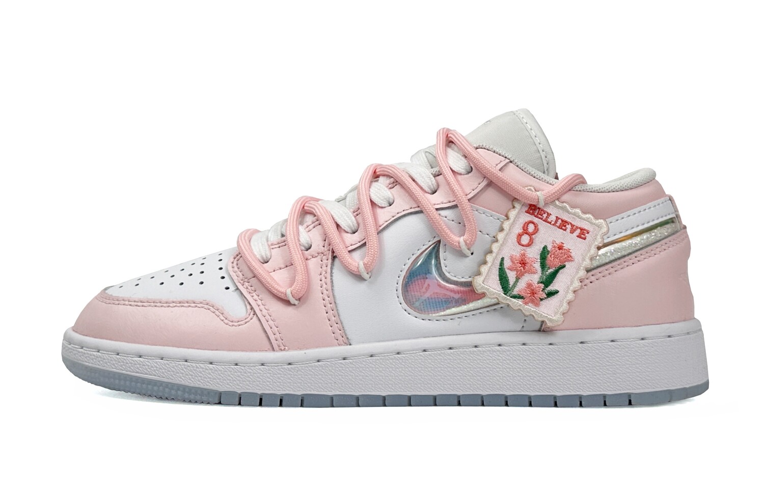 

Баскетбольные кроссовки Air 1 Vintage женские с низким верхом белого цвета Jordan, розовый/белый