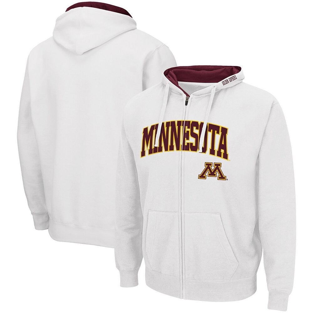 

Мужская толстовка с молнией во всю длину белого цвета Colosseum Minnesota Golden Gophers Arch & Logo 3.0, цвет Min White