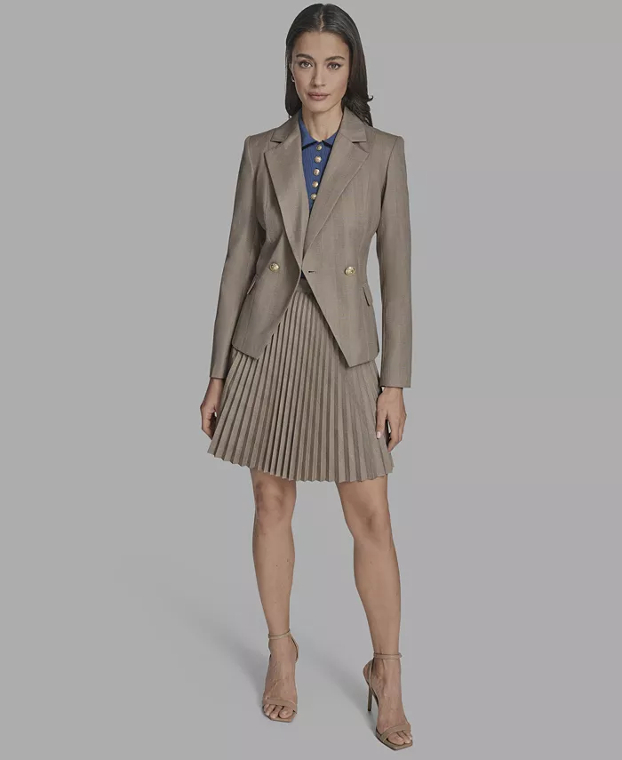 

Женский клетчатый блейзер с зазубренным воротником BCBG, серый