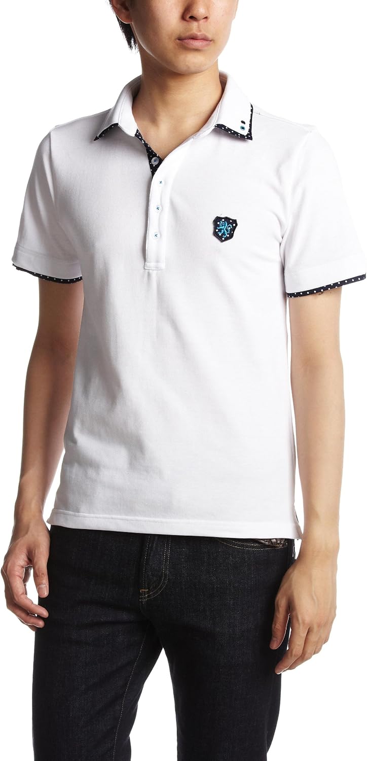 

Поло с двойным воротником и точечным рисунком Pincponc, белый