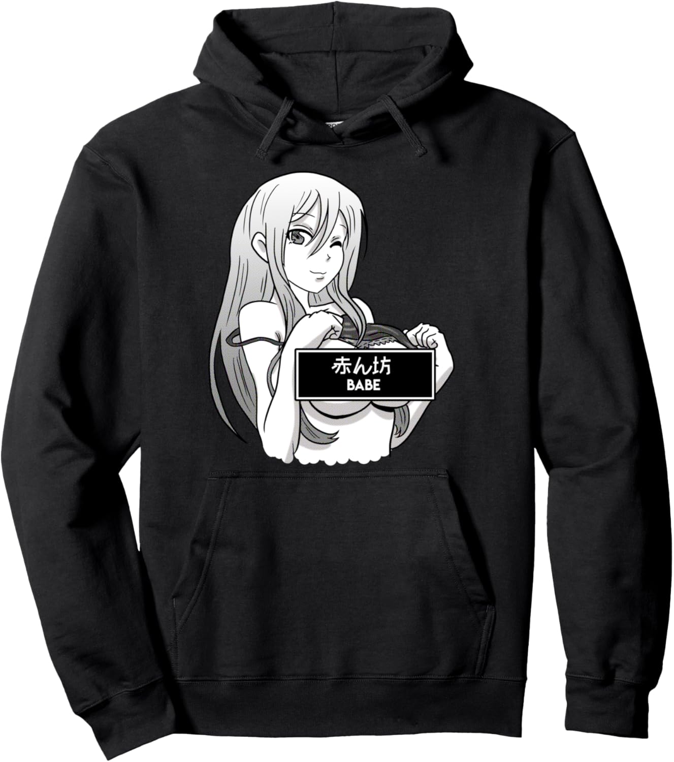 

Худи с изображением милого мультяшного персонажа из японского аниме WinkBabe, подарок для любителя гиков Boredkoalas Anime, черный