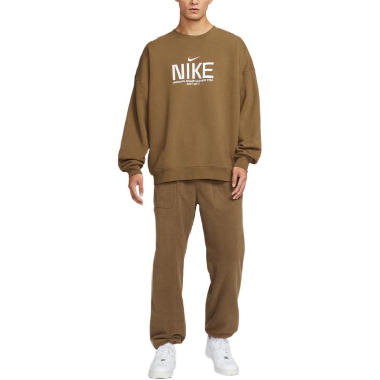 Nike Толстовка Club AS M NK FT OS CREW GCEL мужская brown — фото 4