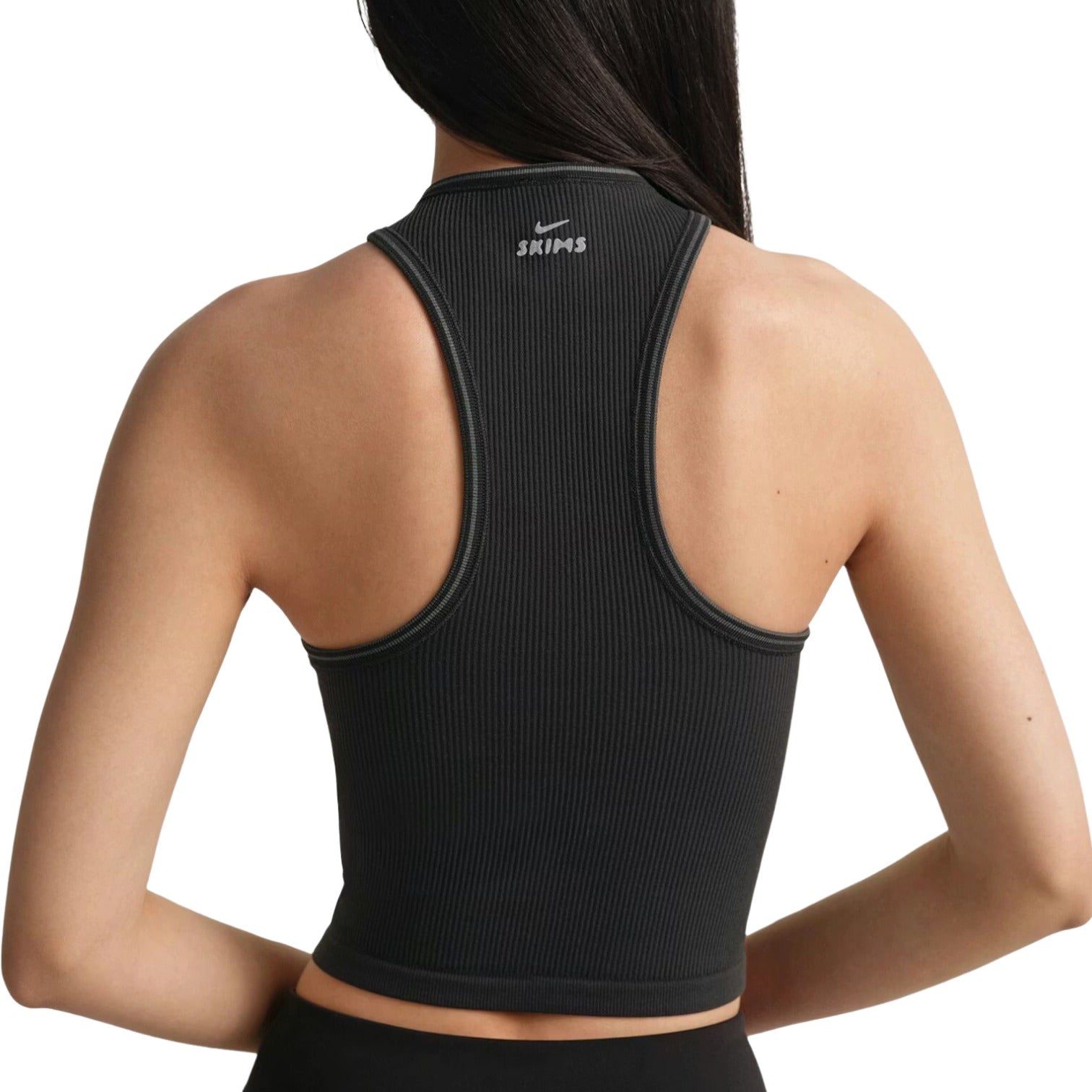 (WMNS) Nike x SKIMS Ribbed Seamless Racer Front Tank 'Obsidian' — фото 3