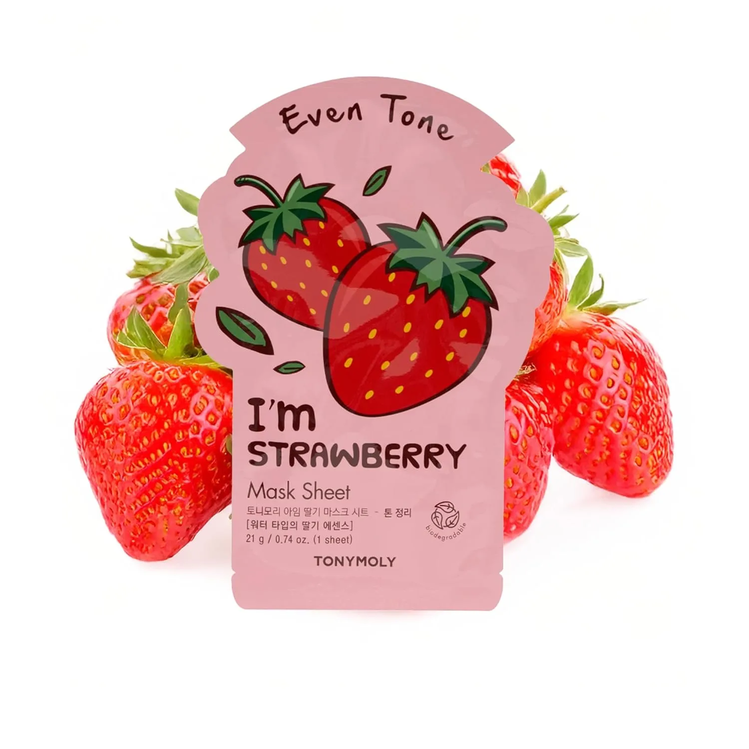 Набор TONYMOLY — I’m Real Sheet Mask Set - набор корейских тканевых масок для увлажнения, успокоения и питания кожи 1 штука (1 шт.), Strawberry 1