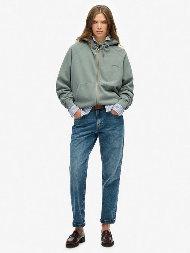 Элегантный худи Essential Logo Oversized из чистого органического хлопка Superdry, Lily Pad Green — фото 3