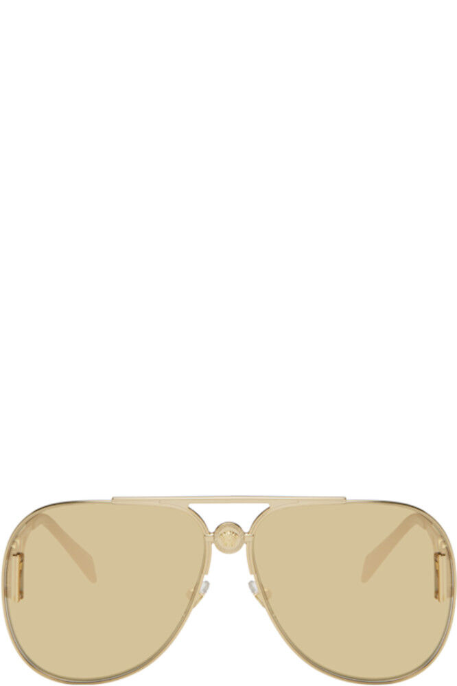 

Золотые солнцезащитные очки-пилоты Medusa '95 Versace