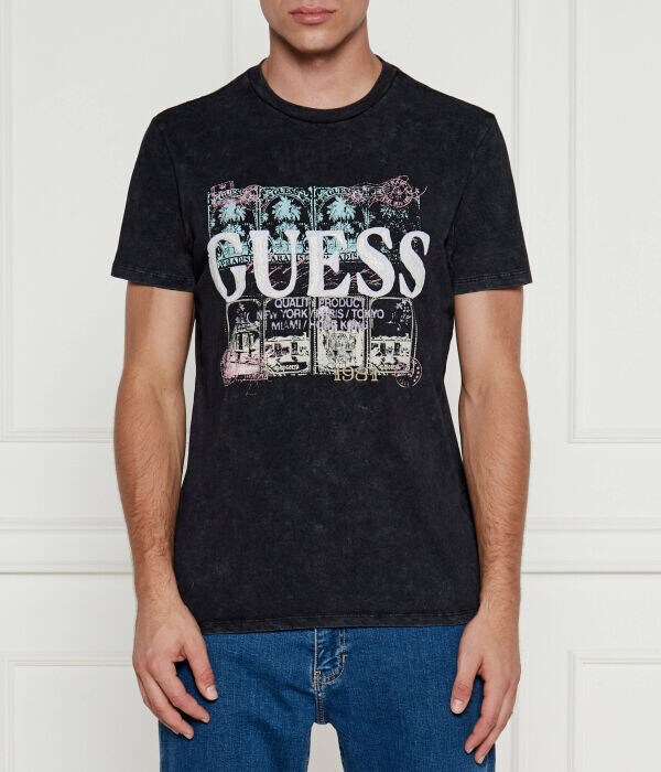 

Футболка мужская Guess Jeans из органического хлопка с принтом, черный