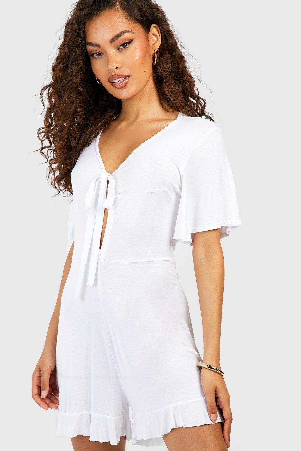 

Комбинезон с завязками передней части Boohoo, белый